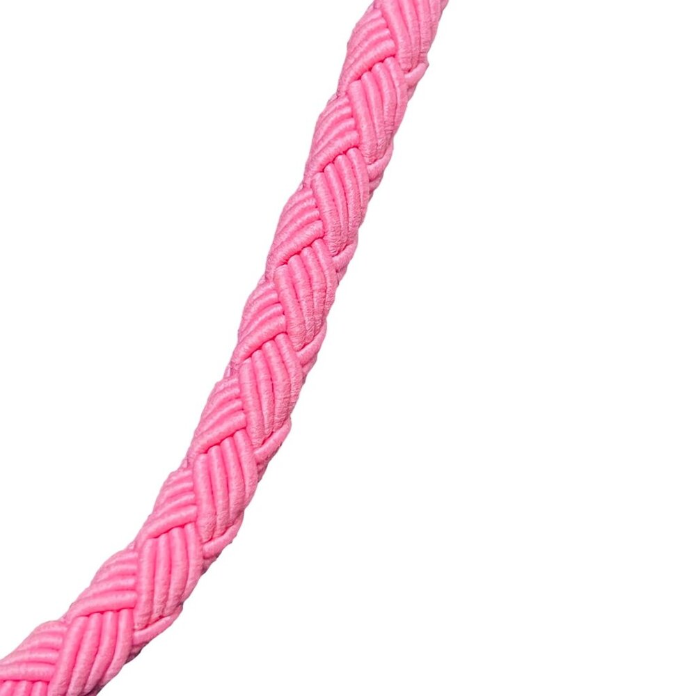 Avon Pink Ceramic Wild Flower Choker Necklace On Braided Cord (6127) - Picture 5 of 7